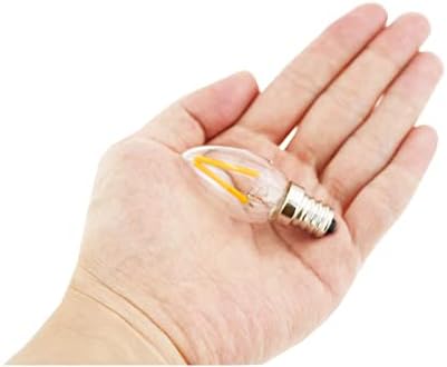 LED Night Light Bulb – C7 E12 LED Bulbs – Candelabra Light Bulbs, 1.5 Watt Equivalent 15W Incandescent Bulb, Warm White 2700K For Christmas, Party, Weddings, Garden, Backyard Non-dimmable 6pack