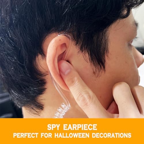 1PCS Spy Earpiece Headphones - Secret FBI Badge Prop Matching Costume Accessory for Halloween & Christmas