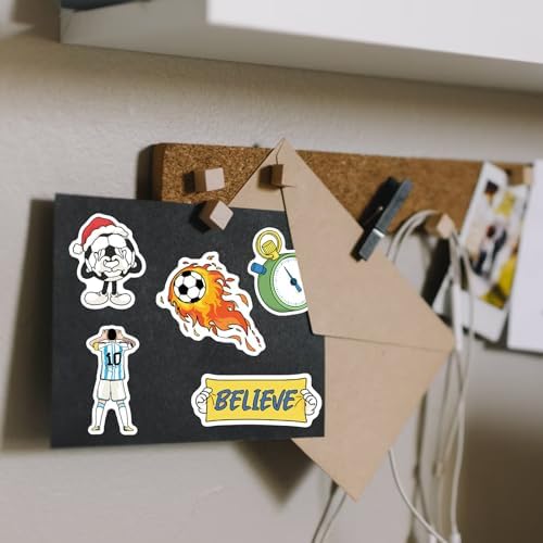 100 PCS Soccer Stickers, Vinyl Waterproof Sticker for Water Bottles Laptop Scrapbook, Soccer Gifts for Girls Boys, Soccer Party Favor and Christmas Stocking Stuffers for Kids