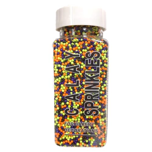 PhilaeEC Halloween Nonpareils Sprinkle 2mm Mini Peals Sprinkle Edible for Cake Decoration Cupcake Topper Cookie Baking Decorations Halloween Christmas Supplies