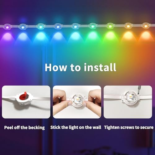 200ft Permanent Outdoor Light,RGB Eaves Lights with App Control Remote,DIY IP67 Waterproof led Lights,Outside Light for House,Halloween,Roof,Garden,Christmas Decorations