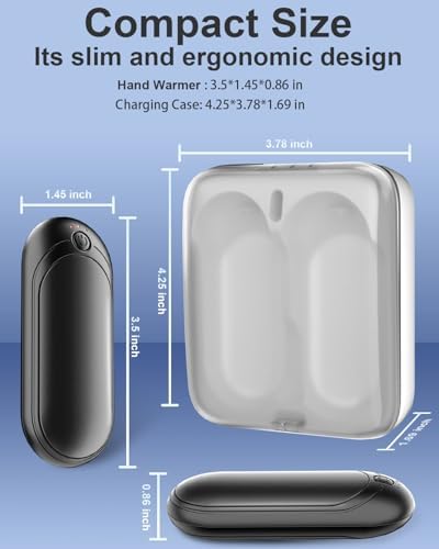 2 Pack 14000mAh Hand Warmers Rechargeable with AI Charging Case, Portable Electric Handwarmers, Reusable Pocket Heater Great for, Hunting, Golf, Camping, Raynauds, Christmas Outdoor, Women Men Gifts
