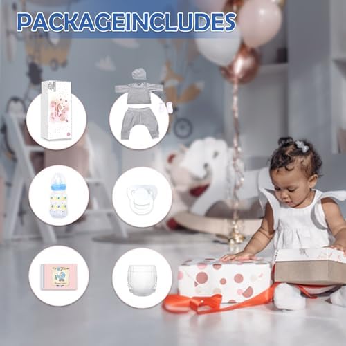 WOOROY Realistic Reborn Baby Dolls Black Boy, 20 Inch African American Newborn Boy Doll, Lifelike Weighted Soft Body, Christmas Birthday Gift for Kids Age 3 +