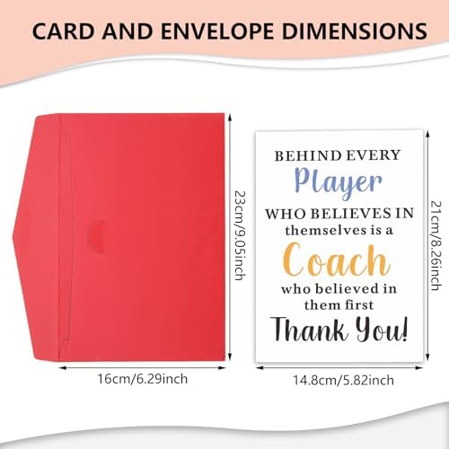 Coach Thank You Cards Coach Gifts for Men Women Soccer Coach Thank You Cards Bulk Baseball Coach Appreciation Gifts for Volleyball Football Coach Cheer Coach Christmas Stocking Stuffers Valentines