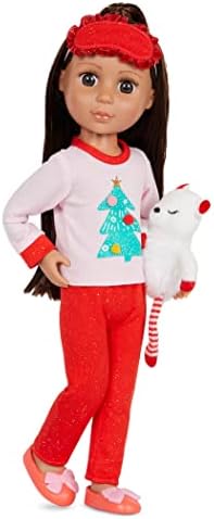 Glitter Girls – 14-Inch Doll Clothes – Festive Christmas Outfit with Slippers – FA LaLaLaLa, Sleepover Pajama