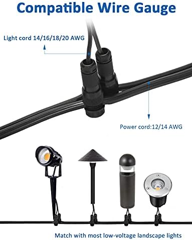 SUNVIE 12W RGB Low Voltage Color Changing Landscape Lights Remote Control Waterproof LED Landscape Lighting for Yard Garden Pathway Holiday Christmas Decorations Outdoor Indoor, 2 Pack with Connector