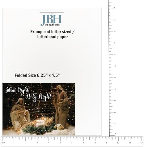 JBH Creations Religious Nativity Christmas Card with Scripture - Pack of 24