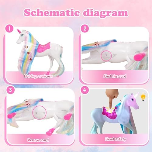 Yellow River Magical Light Unicon and 11.5" Princess Doll, Unicorn Gifts for Christmas Birthday for Girls 3+, Fairy Tale Story Unicorn Horse Toys Playset for Kids Ages 3 4 5 6 7 8