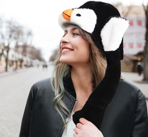 Plush Ear Moving Jumping Hat,Cute Fluffy Cap, Soft Warm HeadWear