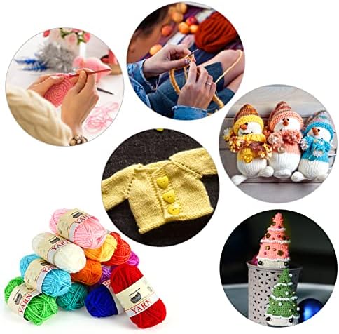 Yinsun 12 Christmas Skeins Acrylic Yarn Mini Craft Yarn 100% Acrylic Yarn for Crocheting, Starter Crochet Bulk Yarn for Child, Adult Knitting Crochet & Crafts (12 x 15g)