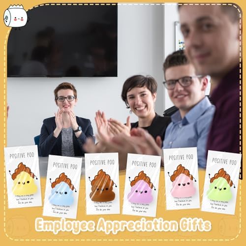 Wettarn 30 Sets Emotional Luminous Stool Stress Ball Gifts Bulk Christmas Appreciation Gift Cute Positive Stool Squeeze Inspirational Cards Mini Stress Relief Ball for Coworker Nurse Practitioner Week