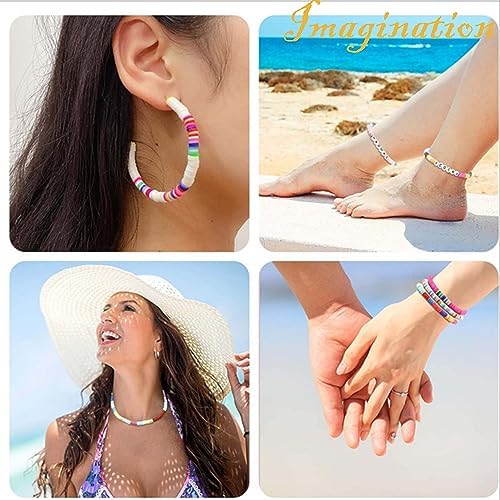 XMZCOLA Clay Beads Charm Bracelet Making kit, 12800pcs Pcs 96 Colors 6mm Flat Spacer HEI shi Beads Kits, Crafts Gifts Set for 2025 Christmas Gifts