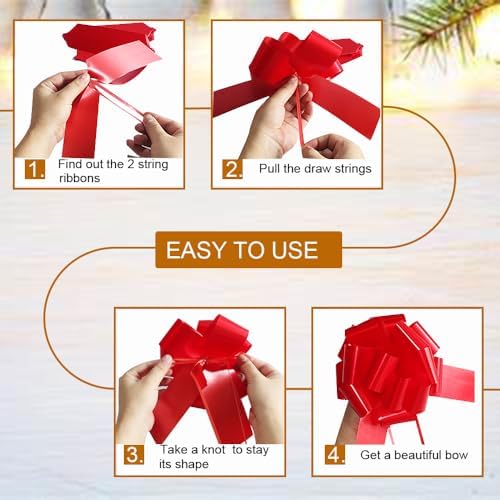 16 Pcs Pull Bows for Gift Wrapping,6 Inch Gift Bows for Presents,Birthday,Anniversary,Party,Christmas,Wreath,Holiday Celebration Gift Decoration (16Pcs Mixed Color)