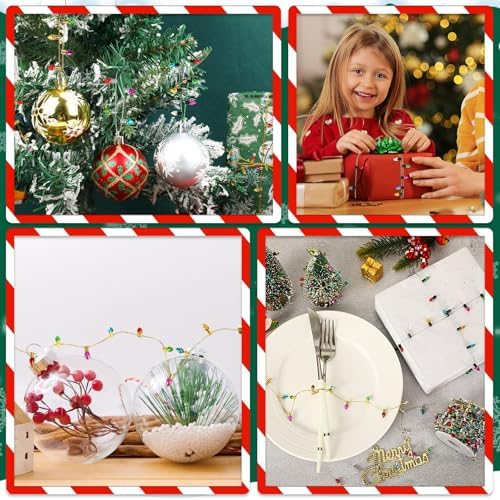 Jansun 32.8 Feet Dollhouse Fake Lights String, Miniatures Dollhouse Christmas Lights String Decorations for Doll House Miniature Furniture Crafts Accessories Christmas Holiday Wedding Party Decor