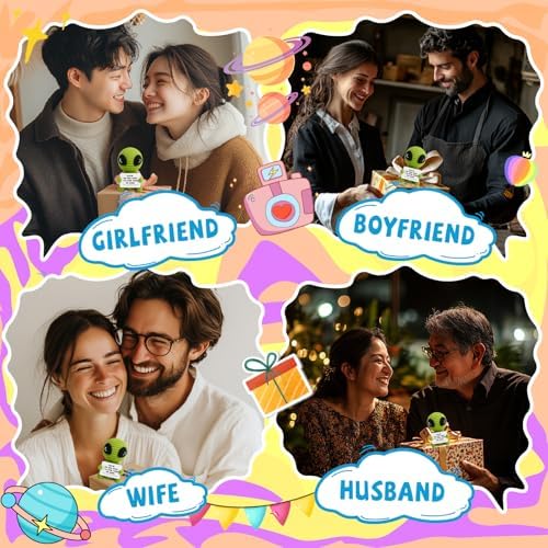 Unique Crochet Alien Decor Gift for Boyfriend, Girlfriend, Anniversary, Valentine's Day, Birthday, Christmas Funny Romantic Gifts for Him Her to My Love Presents