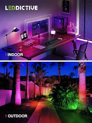 2 Pack RGB LED Flood Light 30W, 300W Equivalent 3000 LM Outdoor Landscape Flood Lights with 2 Remote, IP66 Waterproof Outdoor Light for Christmas Party Stage Uplight Wall Wash