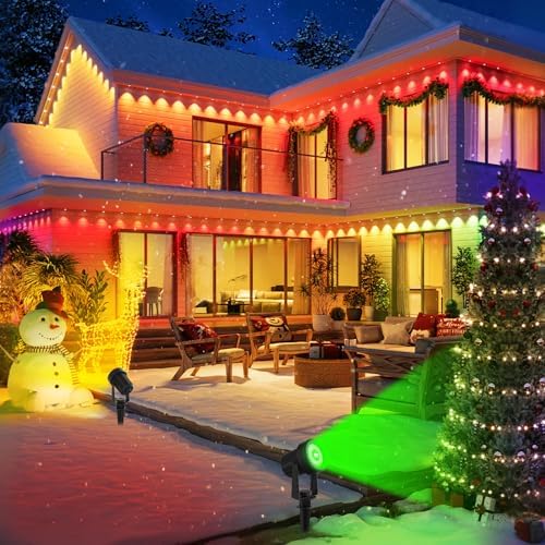 RGB Solar Spot Lights Outdoor 4Pack Color Changing Landscape Lighting IP65 Waterproof Auto Dusk to Dawn SpotLights Christmas Decorative Lighting for Garden Yard Pathway