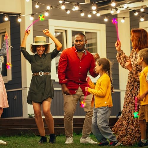 Wettarn 24 Pcs 2.6 Inch Bouncy Light up Ball for Kids LED Flashing Spiky Sensory Stress Balls Fidget Sensory Glow Toys Carnival Prizes Bulk School Halloween Christmas Party Favor(Basketball)