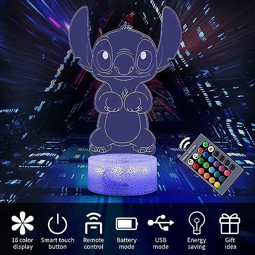 Cute Night Lights, Gifts Children's Room Decoration, Christmas Gifts, Children's Day Gift 3D LED Intelligent Remote Control Stuff