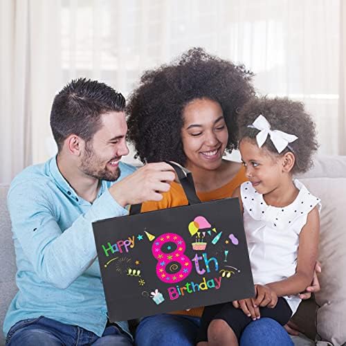 Xloey Black Gift Bags with Handles,6 Pcs 12.6"x4"x8.7" Black Gift Bag,Paper Shopping Bags with Ribbon Handles,for Merchandise Business,Retail,Valentine's Day, Birthday,Wedding,Christmas,Party