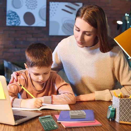 12 Pcs Operation Christmas Pocket Size Solar Calculators Bulk for Classroom Mini Basic Calculator Solar Battery Dual Power 8 Digit Display for Kids Student School Office Accounting Tool