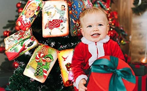 Christmas Decorations Vintage Style Christmas Banner,Traditional Victorian X-mas Bunting, Vintage Style Santa X-mas Decorations Indoor for Home Office Party Fireplace Mantle