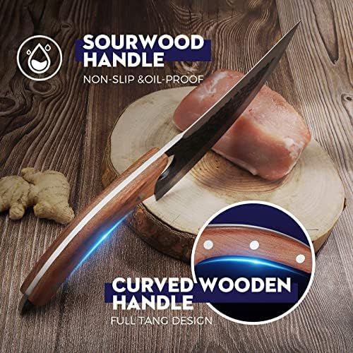 Huusk Chef Knives, Upgraded Viking Knife with Sheath Hand Forged Butcher Knife for Meat Cutting, Sharp Meat Cleaver for Kitchen and Outdoor, Thanksgiving Christmas Gifts
