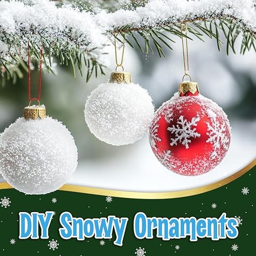 Artificial Snow 20 Ounces Christmas Tree Snow Decoration Fake Snow for Holiday Décor, Winter Displays, Christmas Village - Sparkling White Dry Snow for Flocked Christmas Trees Snowflakes, Snow Crafts