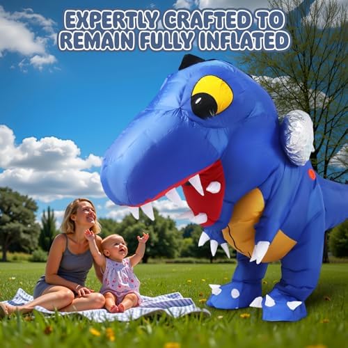 Inflatable T-Rex Costume for Adult, Blow-Up Dinosaur Suit for Halloween Christmas Birthday Party 150-190cm