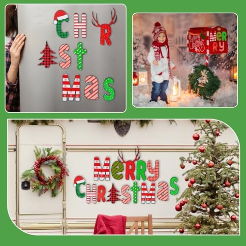 Xuhal 14 Pcs Christmas Car Magnet Set Reflective Merry Christmas Car Decal Large Xmas Garage Magnet Sticker for Refrigerator Mailbox Outdoor Garage Door Xmas SUV Decoration(Stylish)