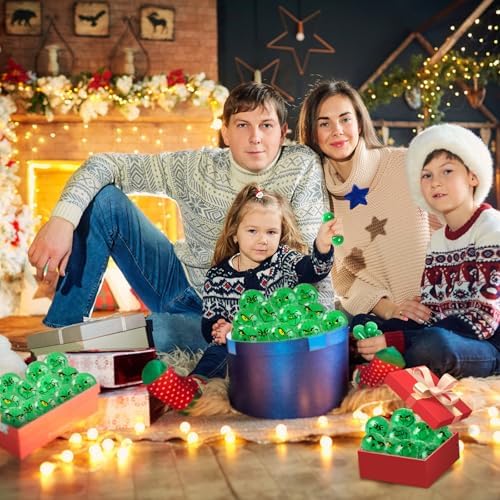 12Pcs Christmas Stress Balls,Christmas Green Monster Squishy Toy for Adults,Squishy Squeeze Relief Balls Bulk Fidget Toys,Christmas Stocking Stuffer Party Favors