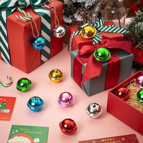 18PCS Large Jingle Bells for Crafts, 1.6" Metal Bell Craft for Christmas Home Holiday Decoration