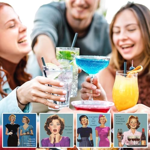 100 Pcs Funny Cocktail Napkins Call Me Cocktail Napkins Retro Holiday Decorative Bar Supplies for Adult Funny Gifts Christmas Tea Party(Retro Fashion)