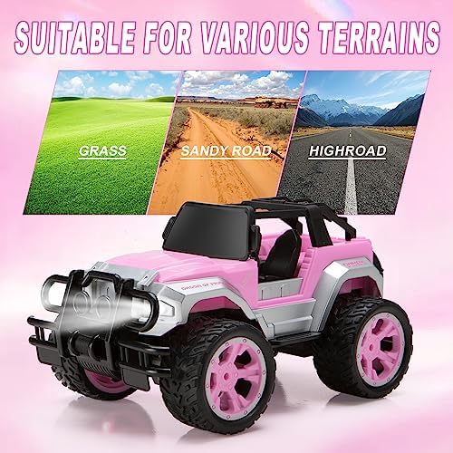 Remote Control Car for Girls, Pink RC Car with Doll and Sticker for Ages 6-10 Years Old Girls, 80 mins with Rechargeable Battery, 1:16 Scale 2.4Ghz,OX11S Perfect Christmas Birthday Gifts for Grils