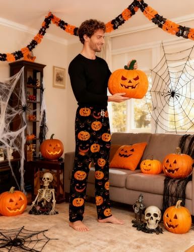 TUONROAD Mens Christmas Pyjama Jogger 3D Pattern Loose Lounge Sleepwear Leisure Pajama Pant