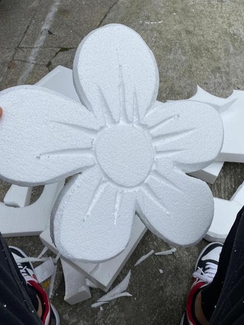 Crafare 8 Inch Round Foam Circles for Crafts 5 Pack 1 Inch Thick Round Polystyrene Craft Discs White for Wedding Holiday Christmas Crafts Making and School Projects DIY