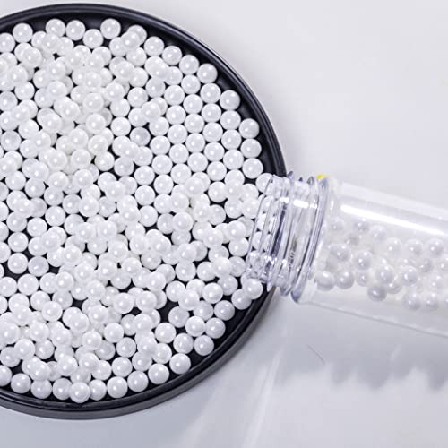 White Sprinkles Edible Pearl 7mm 130g/4.6OZ,Christmas Cake Dessert Sprinkles,Cookie sprinkles,Sugar Pearl, Edible Pearls Candy for Cake Cupcake Decorationg (7mm-White)