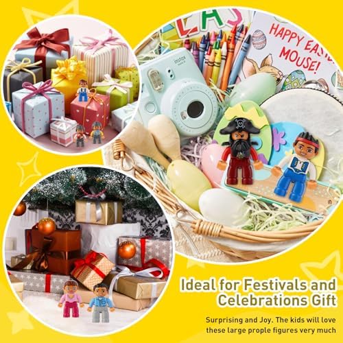 Minifigures Pack, 19PCS People Figures Only Series Building Block, Kids Mini Action Figures for Christmas Stocking Stuffers, Xmas Toys Figures Minifigs Gifts, Birthday Party Favors for Boys and Girls