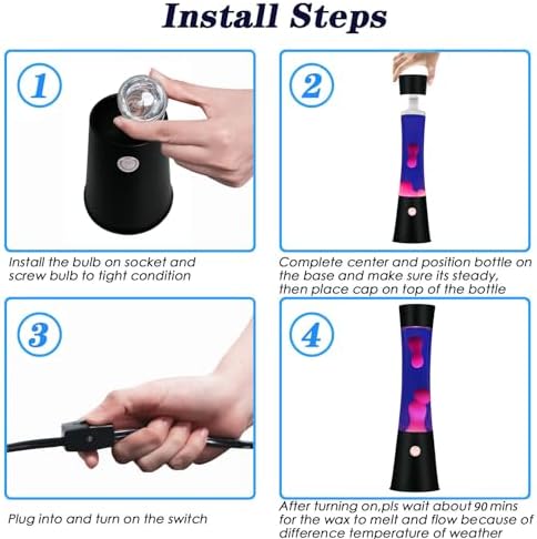 16" Purple Liquid Motion Lamp with White Wax Black Base for Adults and Kids, Large Magma Lamp as Home Office Bedroom Christmas Party Decoration, Mood Lamps for Girls Boys Teens as Night Light