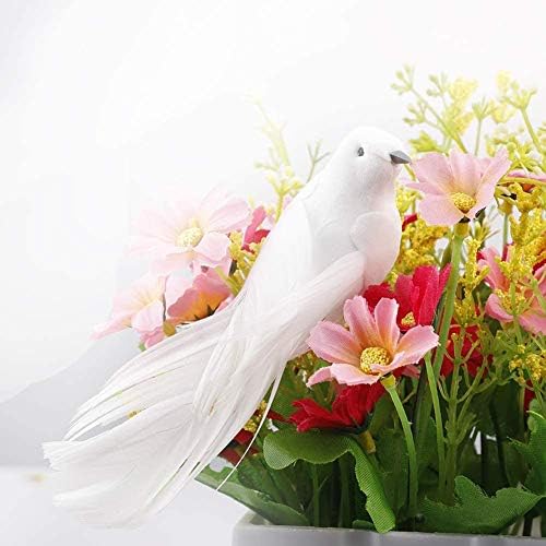 12Pcs Artificial White Doves, White Feathered Mini Birds White Doves Decoration with Metal Clip for Craft Home Garden Wedding DIY Decor Christmas Tree Ornaments