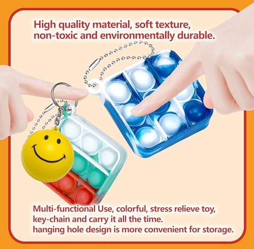 200 Pcs Mini Pop Bubble Fidget Toys for Party Favors, Pop Toy Bulk for Party Favor, Classroom Student Prizes Christmas Easter Basket Goodie Bag Stuffers Valentine for Kids