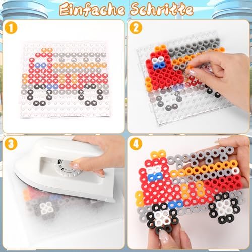 Homgaty 10mm Large Fuse Beads Kit 1000 pcs XL, 10 Colors Patterns Home School Arts and Crafts, Melting Beads for Adult Crafts Set as Christmas Birthday Gifts for Adult