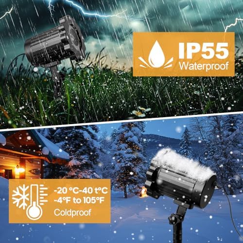 3D Dynamic Christmas Projector Lights Outdoor Indoor-2025 Upgrade Santa in Sleigh Christmas Decorations,Waterproof Holiday Projector Lights for Window Ground Roof Wall Yard Xmas Decor