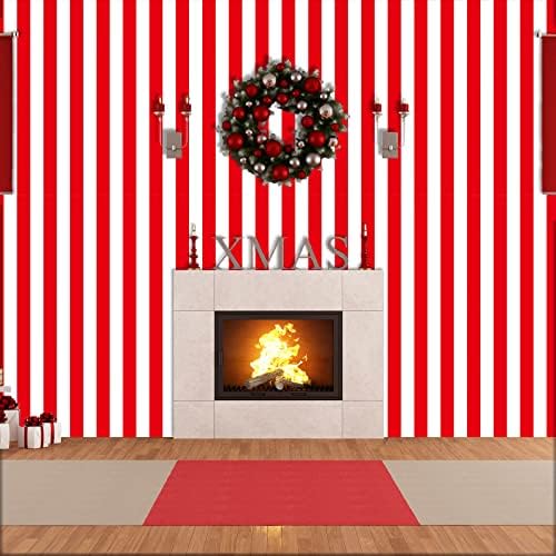 100Ft Long Tablecloth Roll Red and White Striped Tablecloth Carnival Circus Tent Party Supplies Halloween Christmas Plastic Picnic Table Cover for Birthday Party Circus Backdrop Banner Decoration