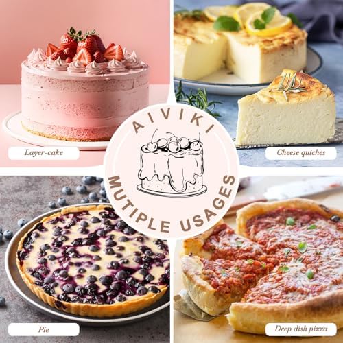 AIVIKI 8-Inch Round Cake Pan Set of 3, Nonstick Smash Cake Baking Pans Tins with 100 Pieces Parchment Paper, Carbon Steel Bakeware for Birthday Christmas, Oven & Dishwasher Safe