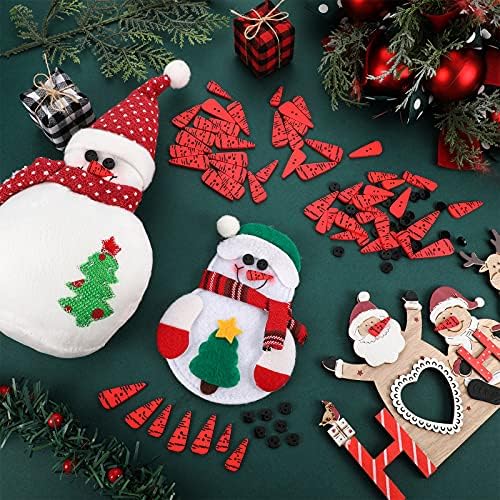 200 Pieces Mixed Color Christmas Buttons Wood Orange Carrot Ornaments Resin Black Round Buttons for Xmas Holiday Decoration Supplies