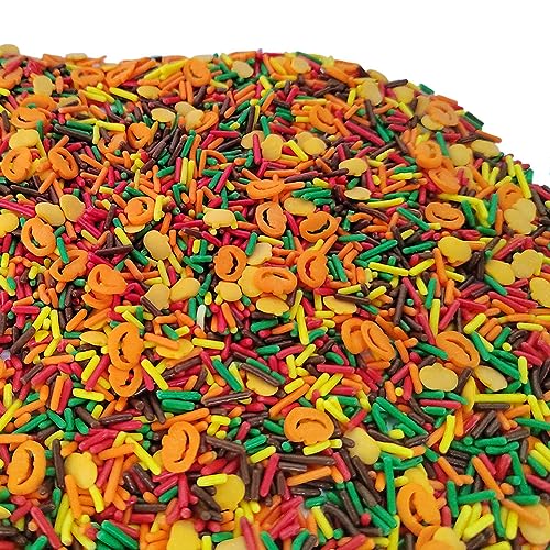 1 Bottle Pumpkin Sprinkles Cake Cupcake Toppers Edible Baking Halloween Sprinkles Cookie Decorations Holiday Party Christmas Supplies(100g/3.5oz)