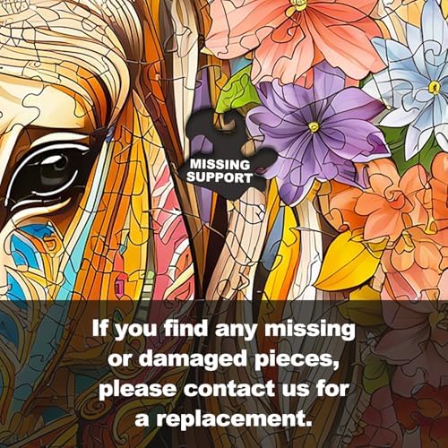 Wooden Puzzles for Adults, Horse Wood Puzzles Adult, Unique Animal Shape Wooden Jigsaw Puzzle, Christmas Birthday Gifts for Women Men Puzzle Game Lovers (S - 9.8×8.9in - 100pcs)