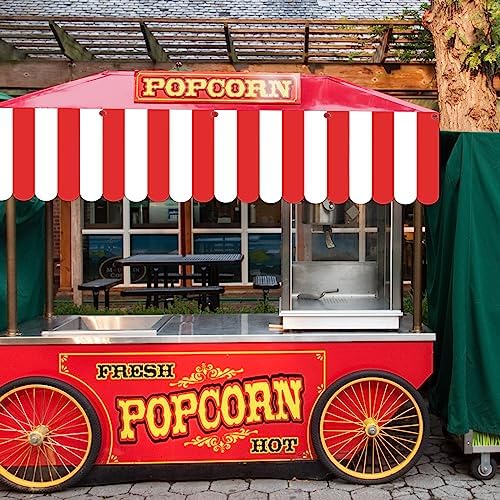 Preboun 12 Pcs Halloween Carnival Decorations Tent Circus Carnival Hanging Decorations Red White Striped Banner Circus Halloween Party Supplies Christmas Mardi Gras Theme Celebration Wall Games Props