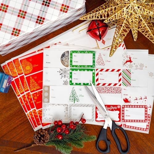 160 Pack Christmas Name Tag Stickers Present with Gold & Silver Foil, 3"x2" 32 Assorted Patterns of to from Christmas Labels Gift for Kids, Adults, Family, Friends, and Business.